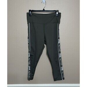 Women’s Zyia Active Light n Tight High Rise Cropped Logo Leggings green active